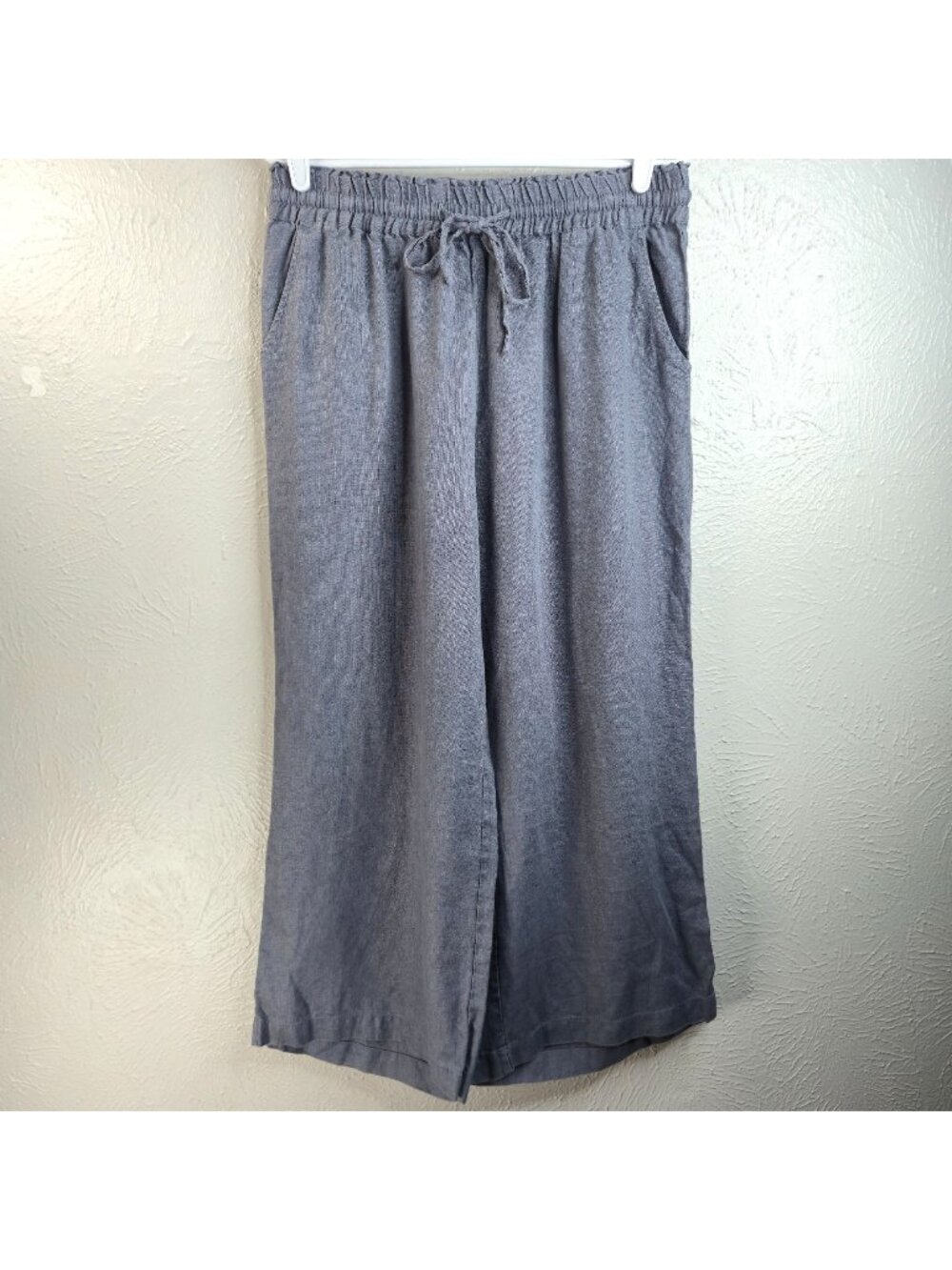 Wide Leg Drawstring Pants in Slate Gray